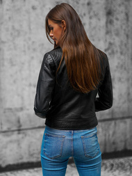 Дамско кожено яке черна OZONEE JS/11Z8030