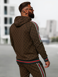 Мъжки спортен екип тъмно-бежово OZONEE O/FF5111AB