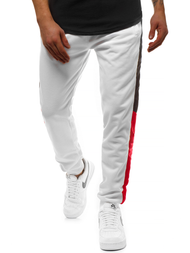 Мъжко долнище на анцуг бяло OZONEE JS/JZ11012