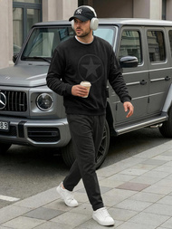 Мъжки суитшърт черен OZONEE JS/8B1991/3