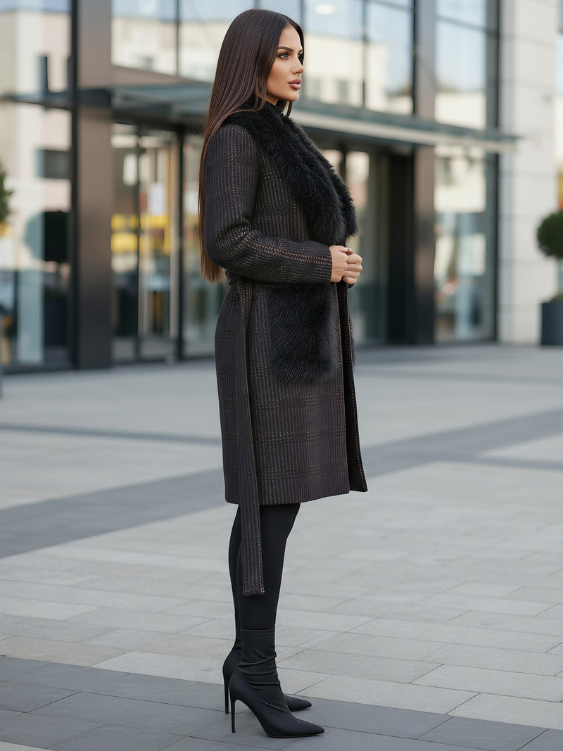 Дамско палто черен OZONEE JS/53M5200/1Z