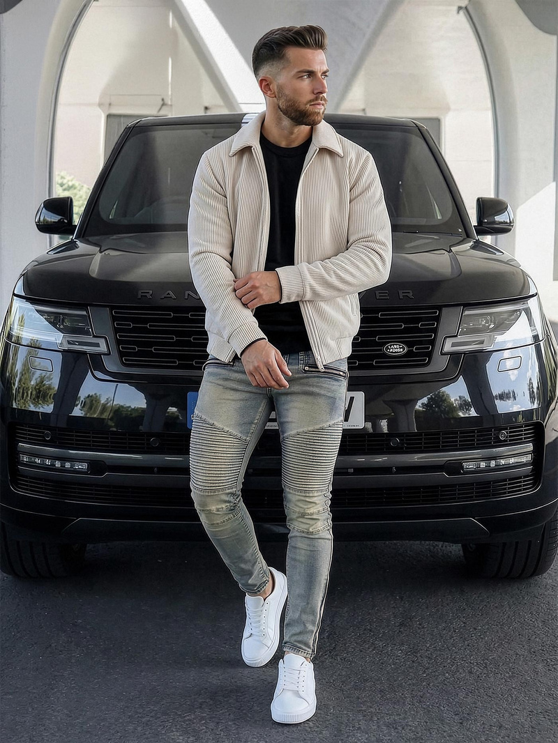 Мъжки дънки синьо OZONEE O/EM8886Z