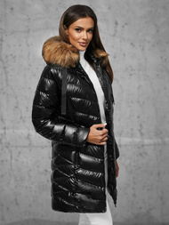 Дамско яке черно-кафява OZONEE JS/5M3139/392B