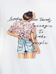 Дамска тениска бял OZONEE JS/95T2573/1