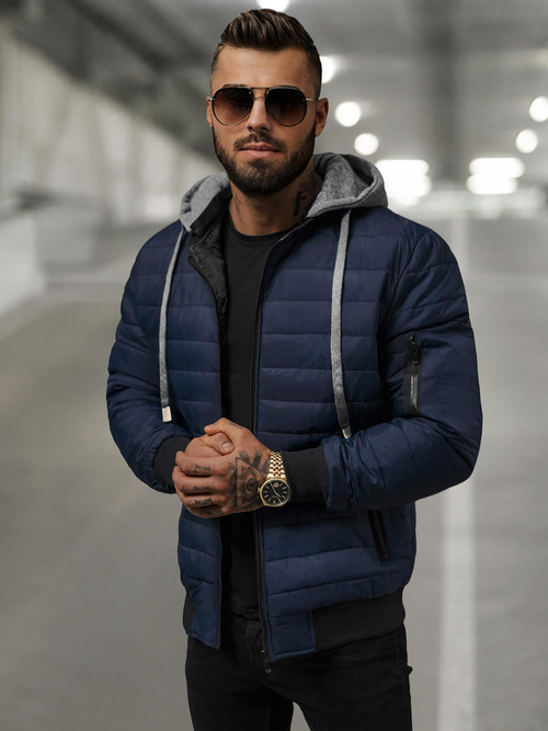 Мъжко яке тъмнсиня OZONEE JS/8M985/215