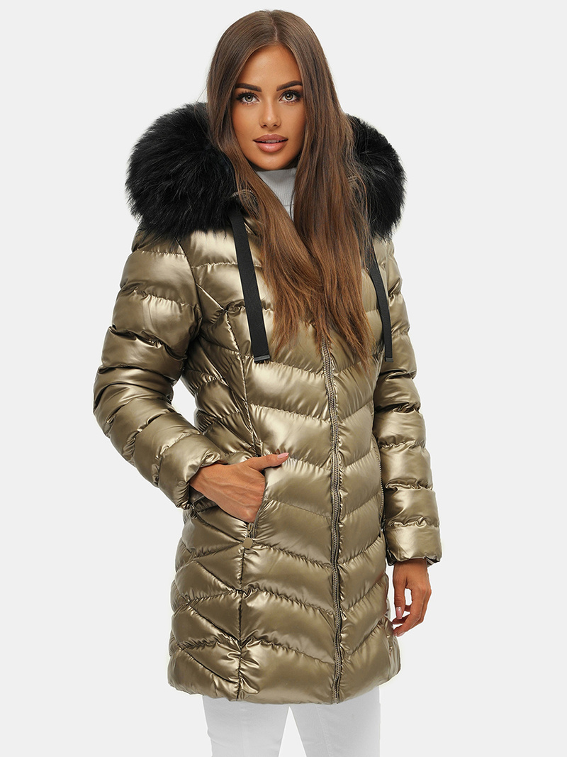 Дамско яке злато OZONEE JS/M778/403