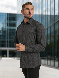 Мъжка риза черно OZONEE V/V184