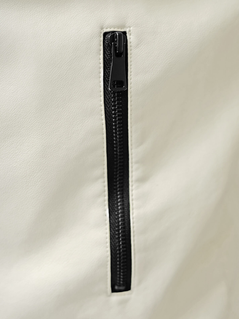 Мъжко кожено яке екрю OZONEE JS/11Z8107