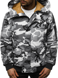 Мъжко яке камуфлаж сиво OZONEE JS/2019005