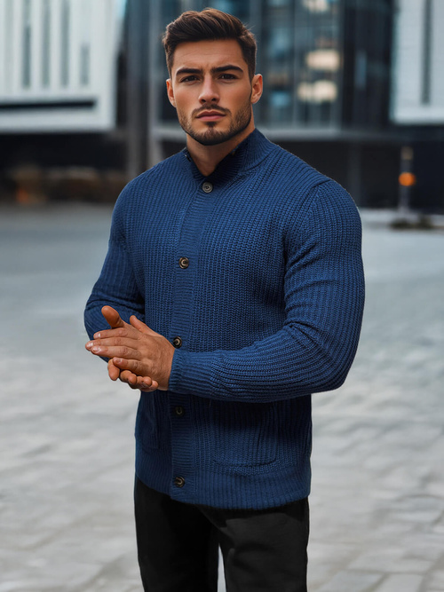 Мъжки пуловер тъмносин OZONEE NB/MM6020/6Z