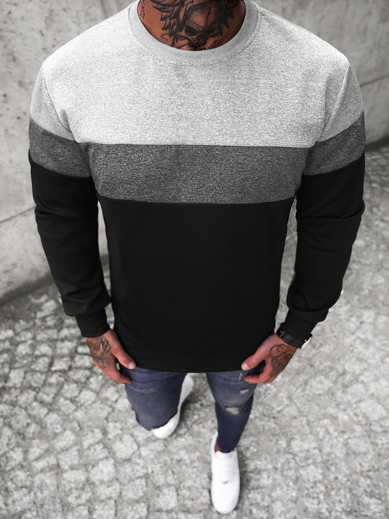 Мъжки суитшърт черен OZONEE JS/Y20010