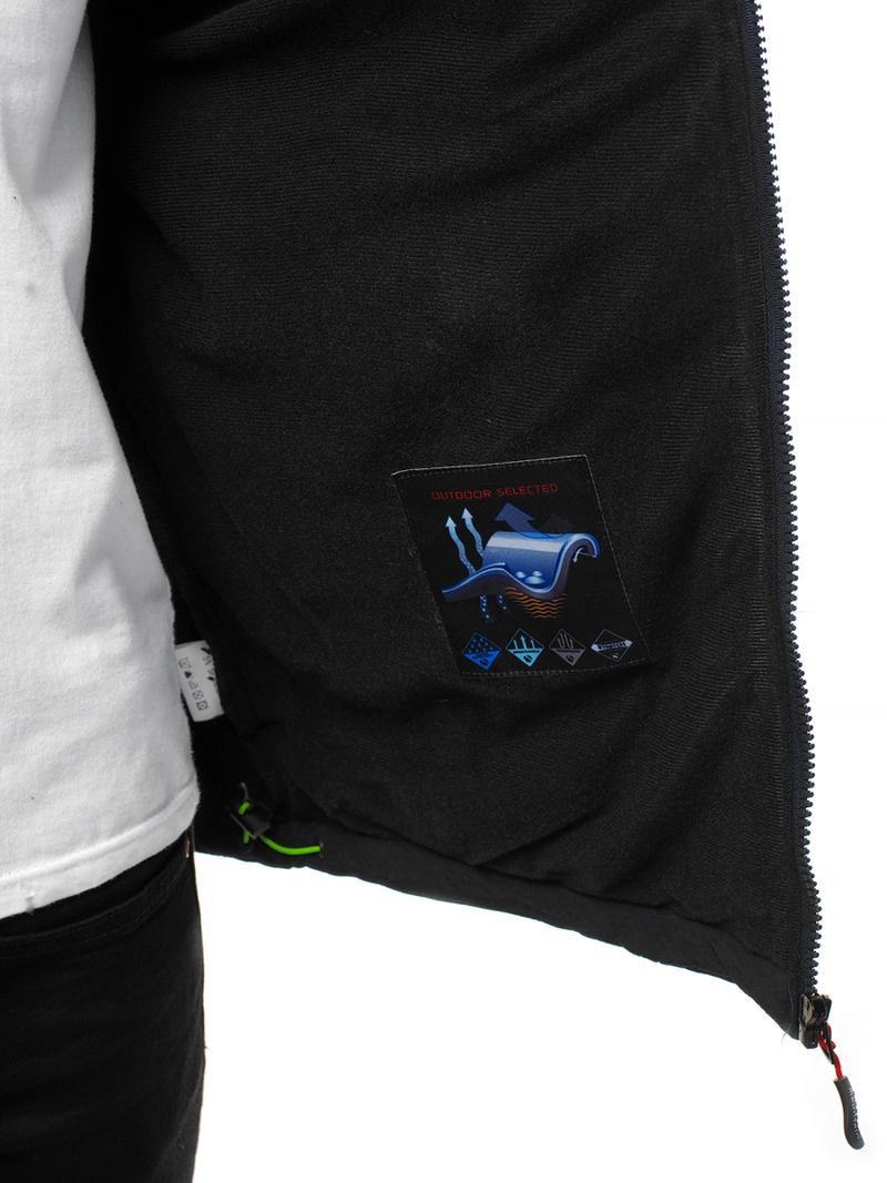 Мъжко яке SOFTSHELL черно-зелен OZONEE GE/12262