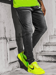 Мъжки дънки Jogger черно-зелено OZONEE JS/KK1105