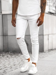 Мъжки дънки бяло OZONEE E/5391/01Z