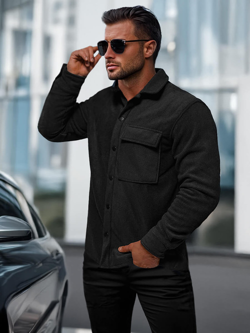 Мъжка риза черна OZONEE O/GOM23040Z