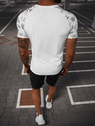 Мъжки спортен екип бяло-черен OZONEE O/HM760