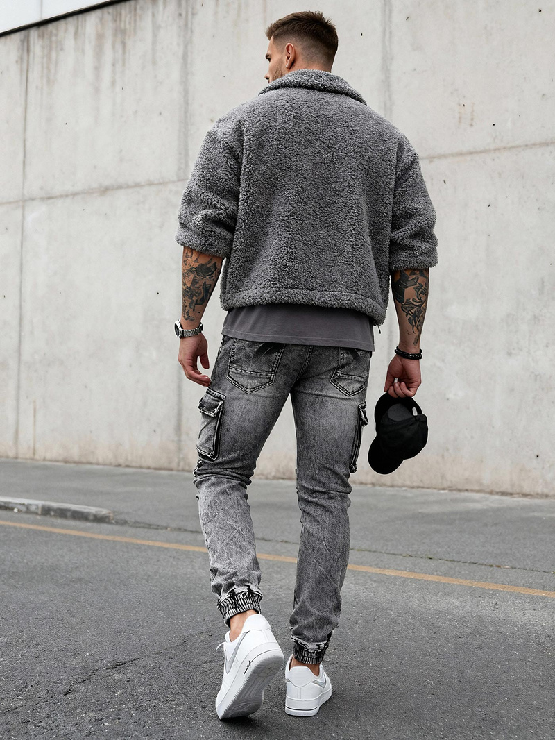 Мъжки дънки графитно OZONEE O/E10017Z