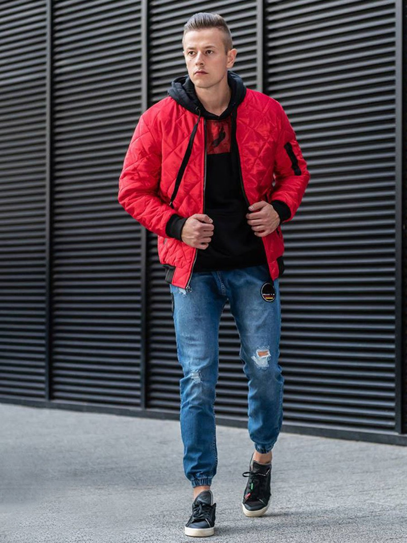 Мъжки дънки jogger сини OZONEE OT/2033