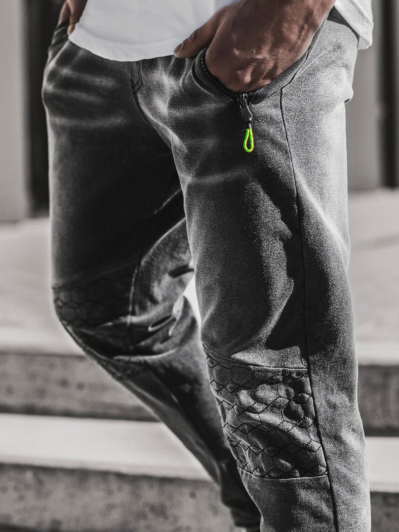 Мъжки панталони JOGGER черни OZONEE JS/KK1106