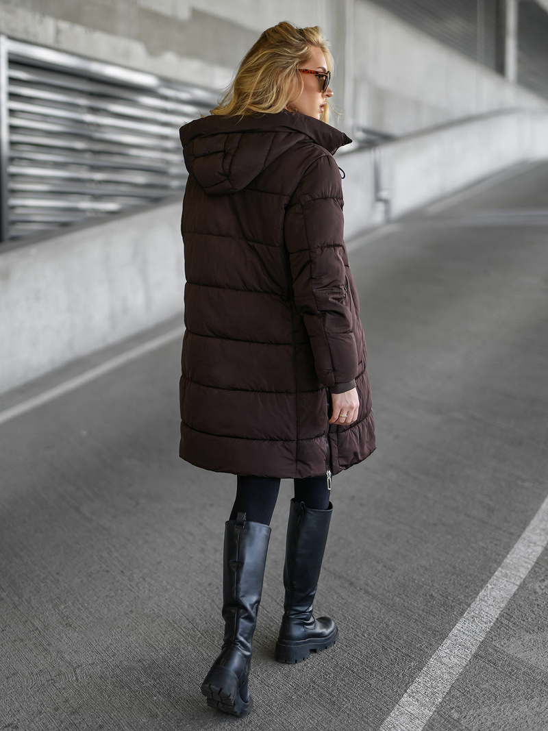 Дамско яке шоколад OZONEE JS/16M9302/158