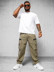 Мъжки панталони тъмно-бежово OZONEE O/PS5526