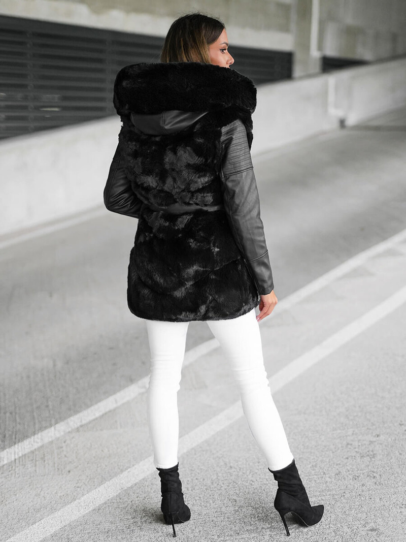 Дамско яке черно OZONEE JS/11Z8090Z