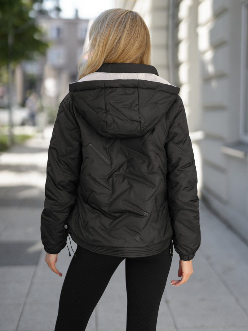 Дамско яке черно-бежова OZONEE JS/16M9315/392B