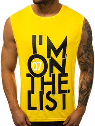 Мъжка тениска жълт OZONEE JS/KS2078