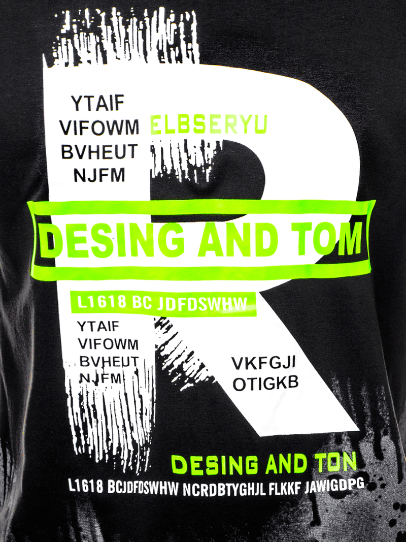 Мъжка тениска черна OZONEE JS/KS1945