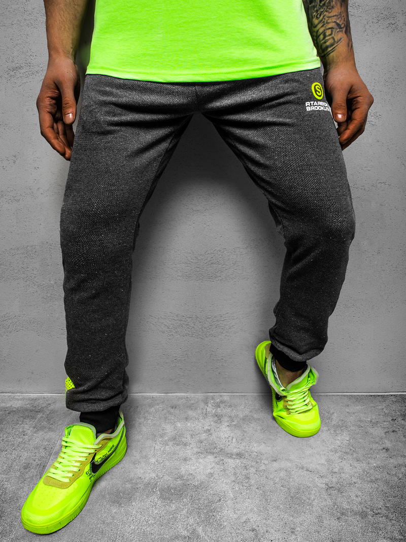 Мъжко долнище на анцуг графитно OZONEE JS/AM92Z