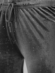 Дамски велурен панталон графитно OZONEE JS/92K519/10