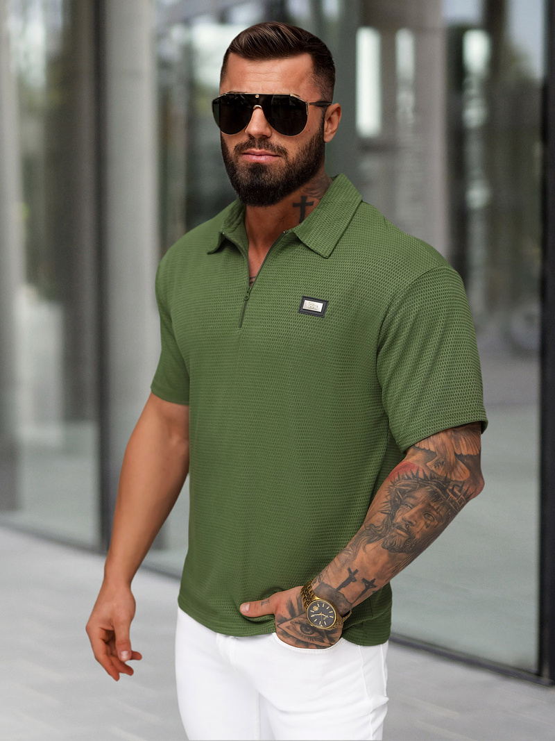 Мъжка поло тениска каки OZONEE O/YN2/593