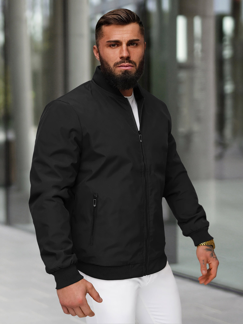 Мъжко яке черна OZONEE JS/62M9502/392