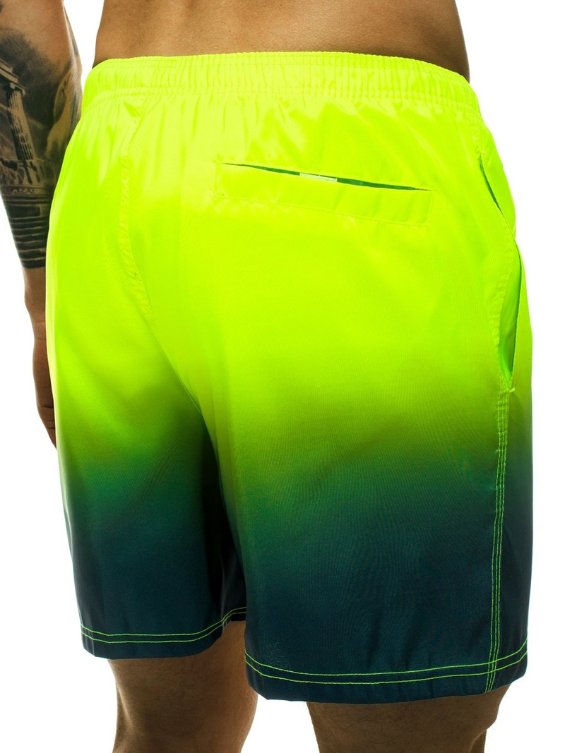 Мъжки плувни шорти жълто-зелено OZONEE ST008-10
