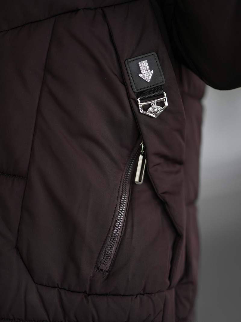 Дамско яке шоколад OZONEE JS/16M9302/158