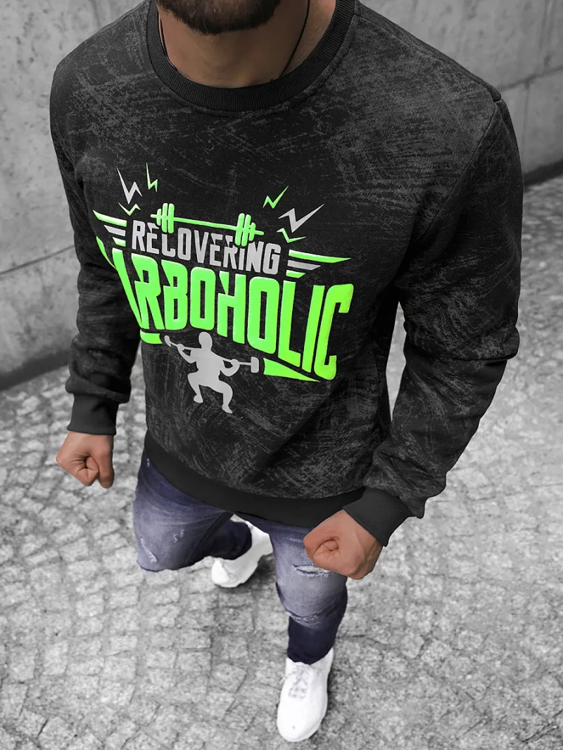 Мъжки суитшърт черен OZONEE JS/Y10089