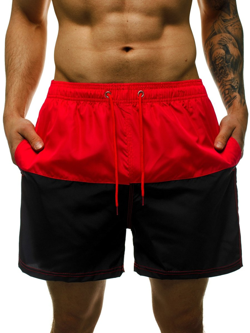 Мъжки плувни шорти червено-черно OZONEE JS/YW02065