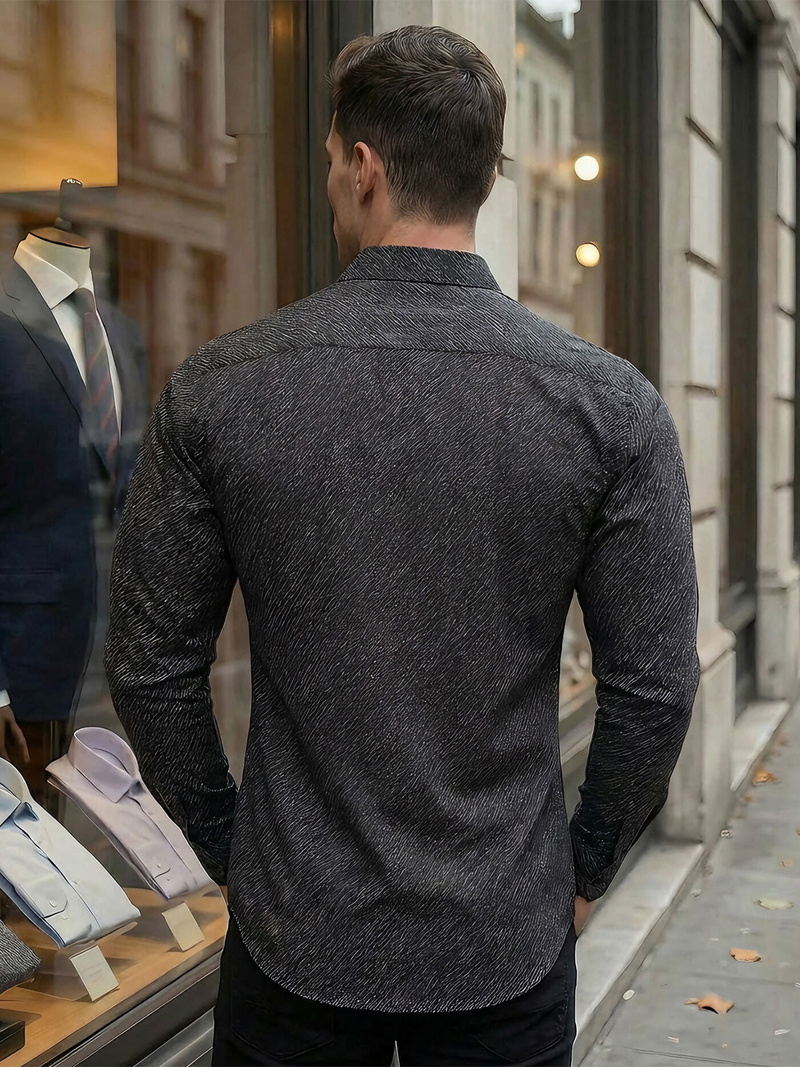 Мъжка риза черно OZONEE V/V184Z