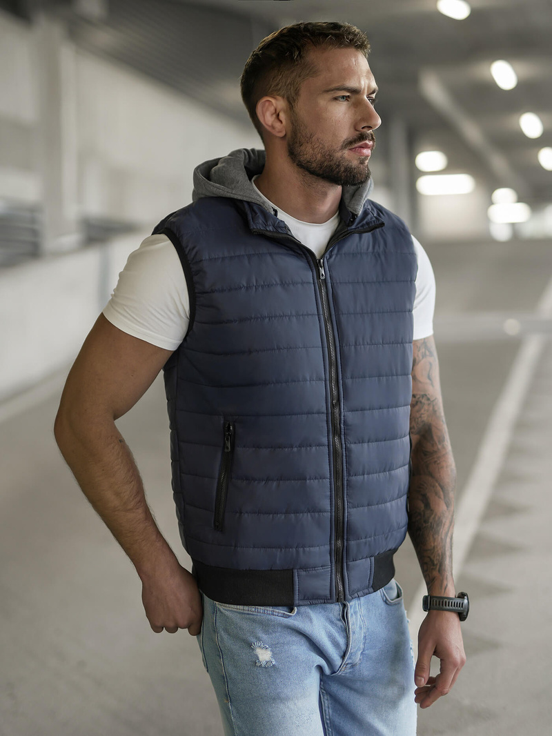 Мъжки елек тъмнсиня OZONEE JS/8M983/215Z