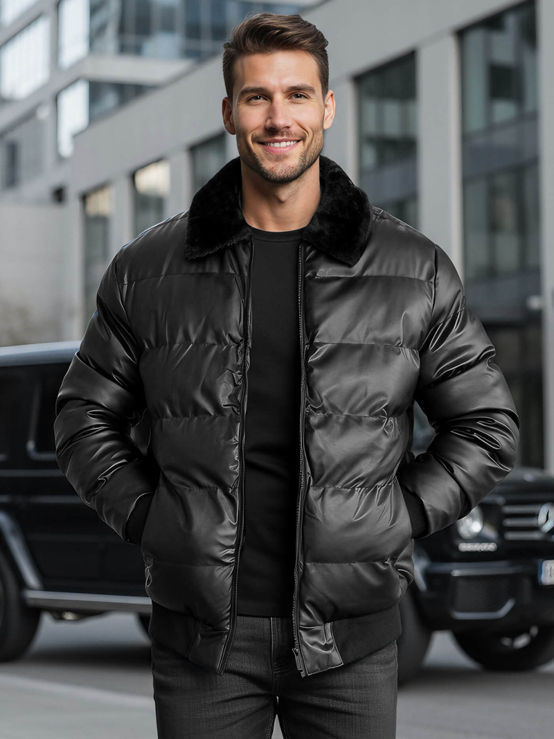 Мъжко яке черно OZONEE O/M795Z