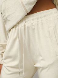 Дамска велурен спортен екип екрю OZONEE JS/8C1176/155Z