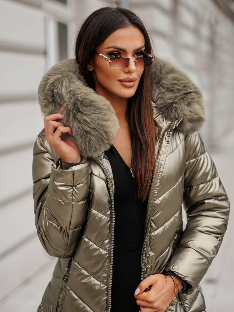 Дамско яке злато OZONEE JS/16M9100/403Z