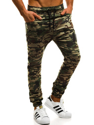 Мъжки панталони JOGGER камуфлажно-зелени OZONEE A/829