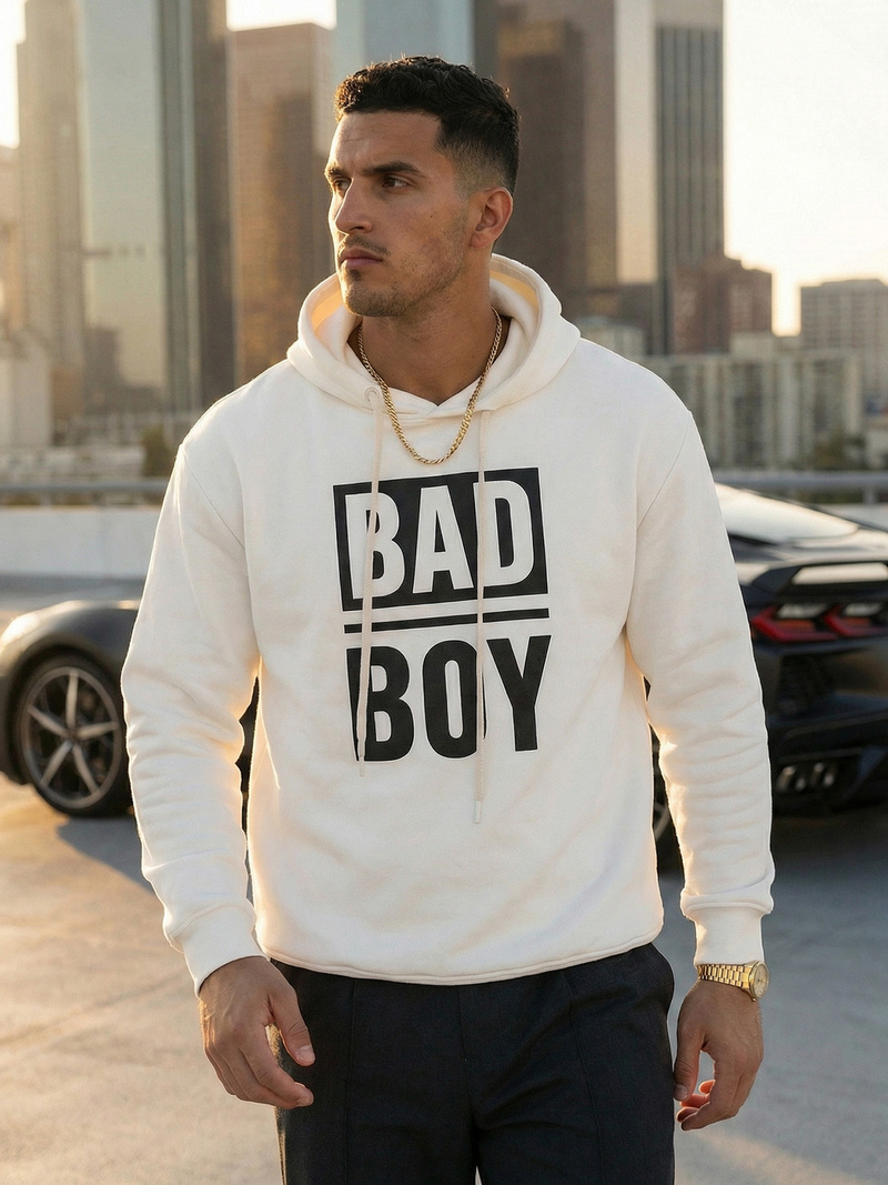 Мъжки суитшърт с качулка Бял OZONEE JS/65B3909/1Z