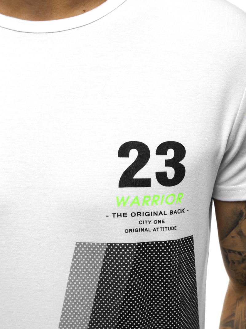 Мъжка тениска бял OZONEE JS/SS10932