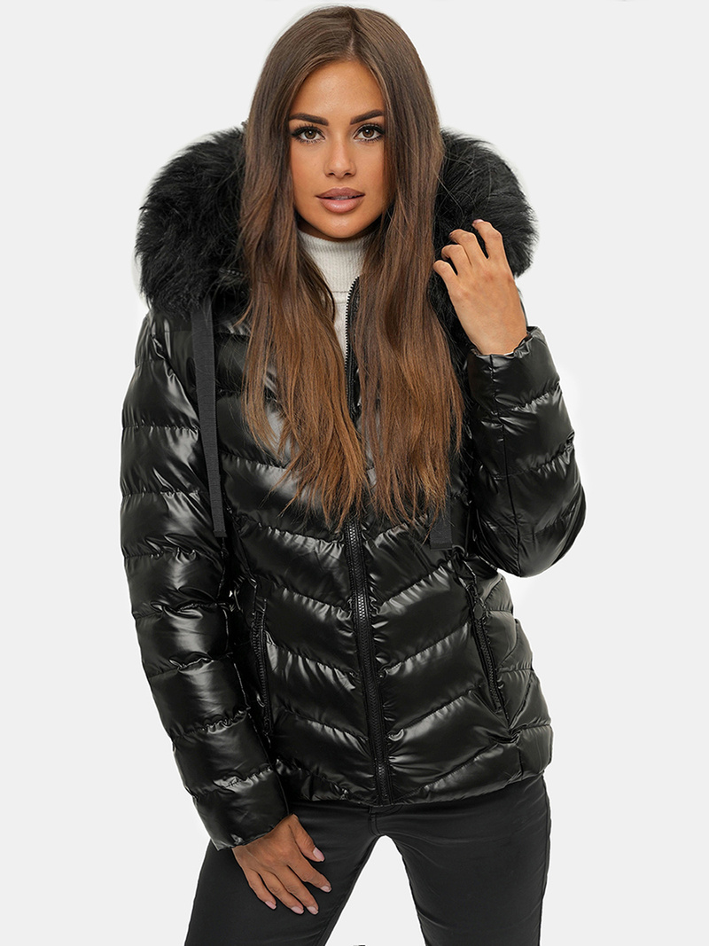 Дамско яке черно OZONEE JS/M773/392A