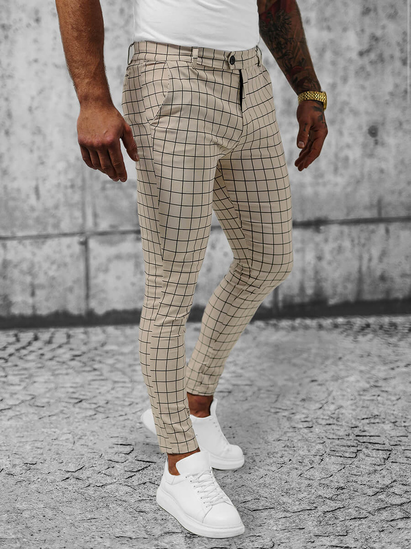 Мъжки панталони бежово OZONEE O/P4024