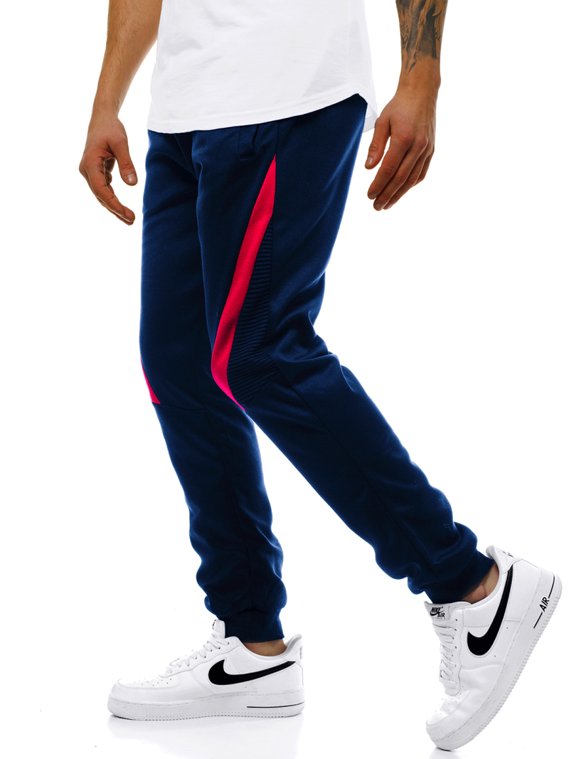 Мъжко долнище на анцуг тъмносиньо OZONEE JS/JZ11018