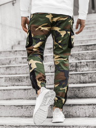 Мъжки панталони зелено-камуфлажни OZONEE A/705