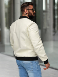 Мъжко кожено яке екрю OZONEE JS/11Z8107